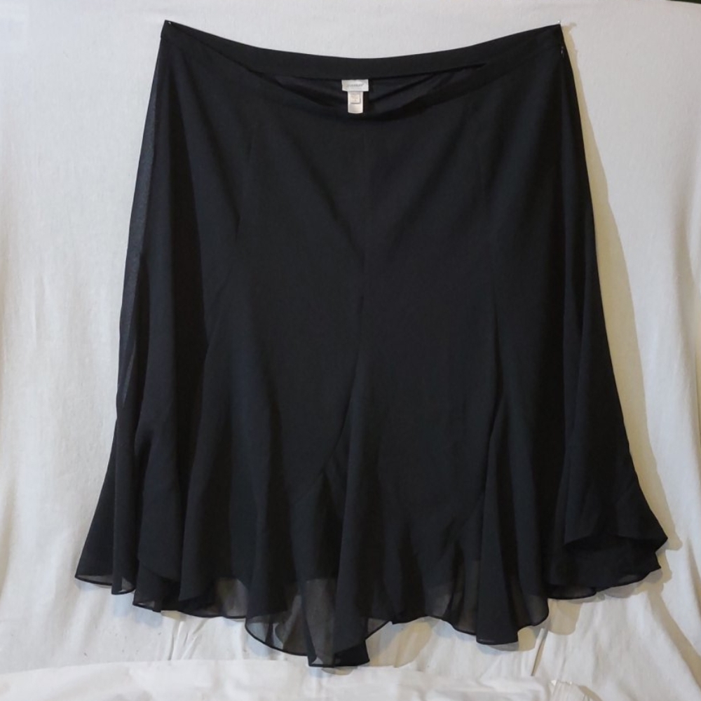 NWOT Avenue Plus Size 28 Black Polyester Flare Skirt
